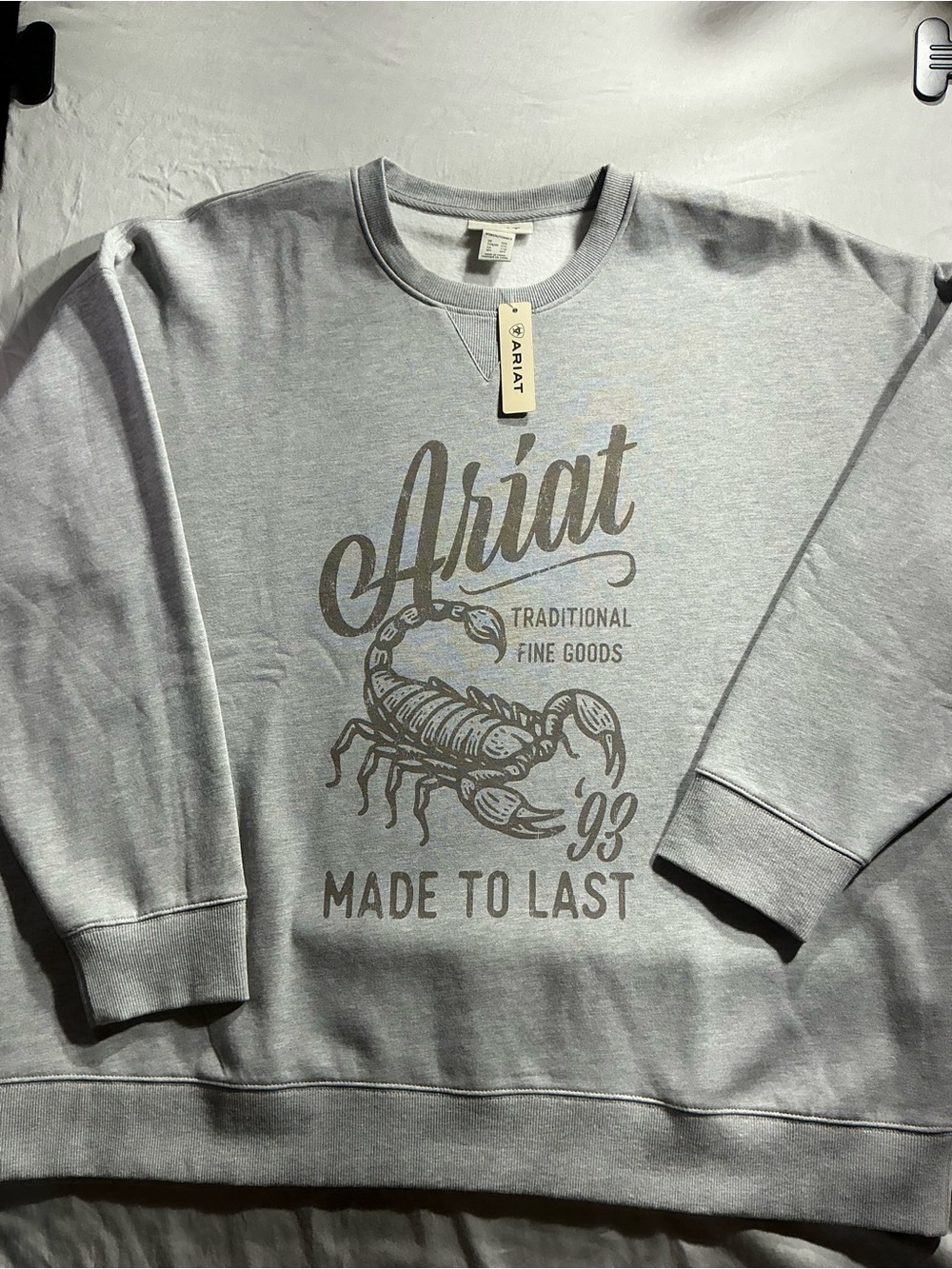Ariat Gray Crewneck Sweatshirt with Scorpion Graphic